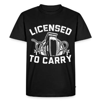 Permis de porter une coupe de cheveux coiffeuse - T-shirt Premium bio Homme - noir - Devant - Nico (187cm)