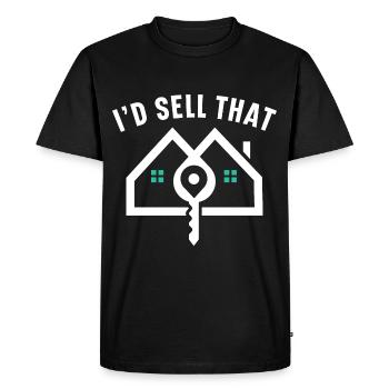 I would sell the house broker real estate broker - Men's Premium Organic T-Shirt - black - Front - Nico (187cm)
