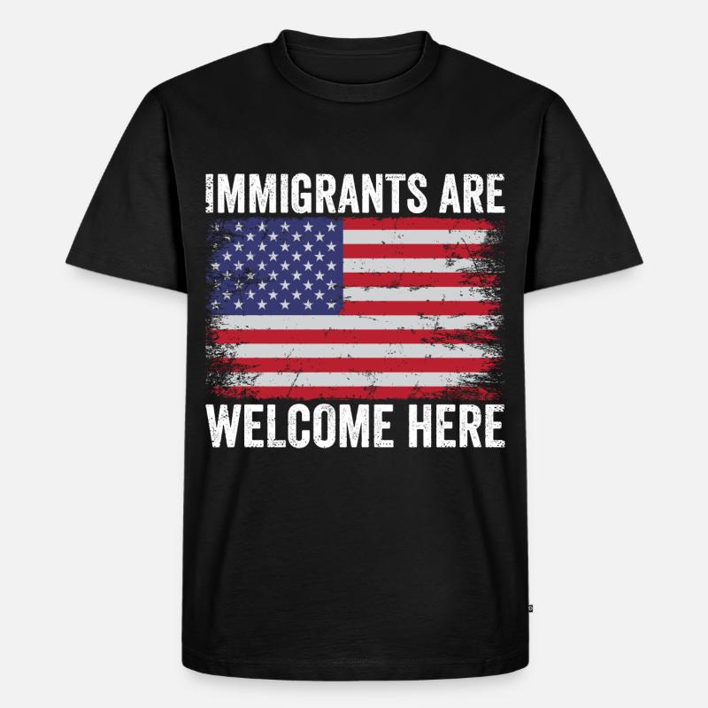 Einwanderer Sind Willkommen Einwanderungsliebhaber - Männer Premium Bio T-Shirt - Schwarz