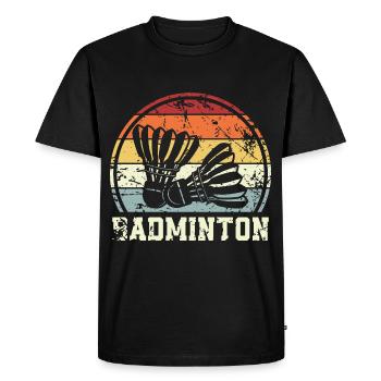 Badminton - Men's Premium Organic T-Shirt - black - Front - Nico (187cm)
