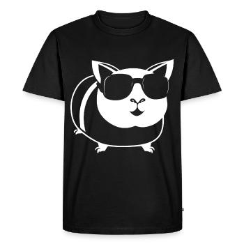 Cochon d’Inde drôle avec des lunettes de soleil Cochons d’Inde - T-shirt Premium bio Homme - noir - Devant - Nico (187cm)