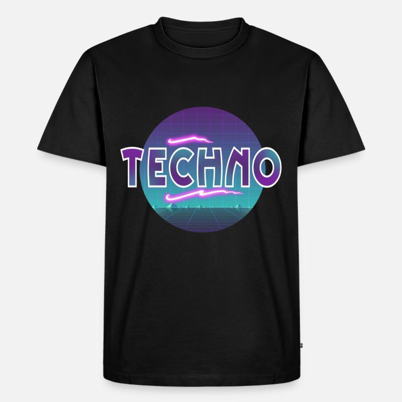 Techno - Männer Premium Bio T-Shirt - Schwarz
