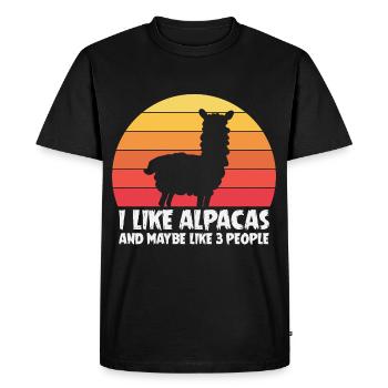 J’aime les alpagas drôle d’alpaga - T-shirt Premium bio Homme - noir - Devant - Nico (187cm)