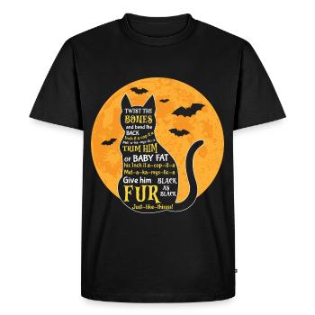 Sorcière chat d’Halloween - T-shirt Premium bio Homme - noir - Devant - Nico (187cm)