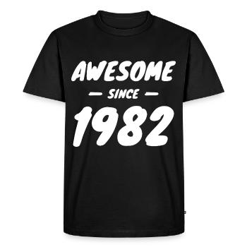 1982 Année de naissance Génial depuis 1982 Idée cadeau - T-shirt Premium bio Homme - noir - Devant - Nico (187cm)