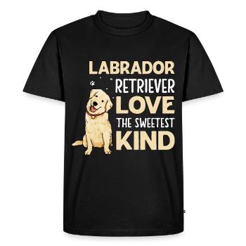 Labrador Retriever Aime l’enfant le plus doux - T-shirt Premium bio Homme - noir - Devant - Nico (187cm)
