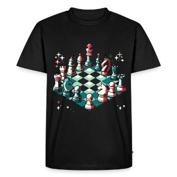 Pixel Chess Art Chess joueur cadeau - T-shirt Premium bio Homme - noir - Devant - Nico (187cm)