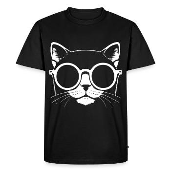 Drôle de chat avec des lunettes de soleil Chaton Sunglas Cats - T-shirt Premium bio Homme - noir - Devant - Nico (187cm)