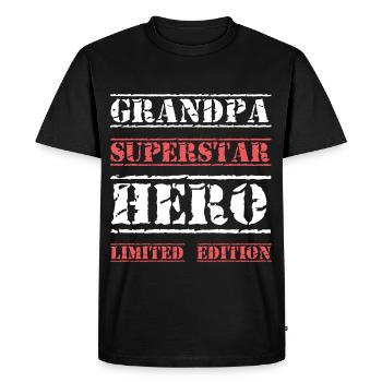 Meilleure citation de grand-père étoile - T-shirt Premium bio Homme - noir - Devant - Nico (187cm)