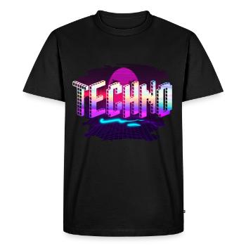 Techno - T-shirt Premium bio Homme - noir - Devant - Nico (187cm)