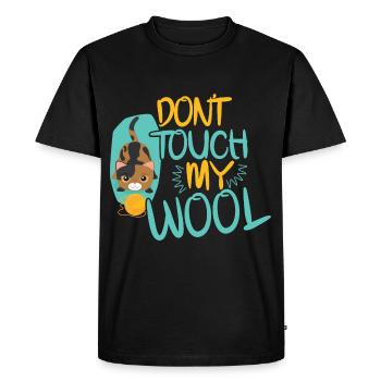 Dont Touch My Wool Knitting Cat Owner - Men's Premium Organic T-Shirt - black - Front - Nico (187cm)