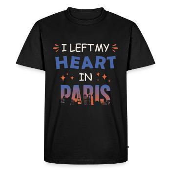 J’ai laissé mon cœur à Paris - T-shirt Premium bio Homme - noir - Devant - Nico (187cm)