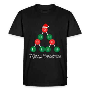 Joyeux Noël chimique (lettres blanches) - T-shirt Premium bio Homme - noir - Devant - Nico (187cm)