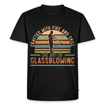 Avec le feu et l’habileté l’art du soufflage du verre e - T-shirt Premium bio Homme - noir - Devant - Nico (187cm)