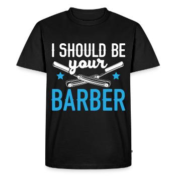 Je devrais être votre barbier tondeuse à cheveux Barbier - T-shirt Premium bio Homme - noir - Devant - Nico (187cm)
