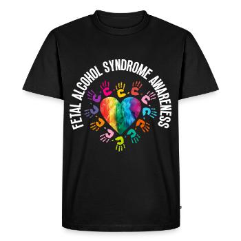 Pretty Hand Art pour la sensibilisation à l’alcool fœtal - - T-shirt Premium bio Homme - noir - Devant - Nico (187cm)