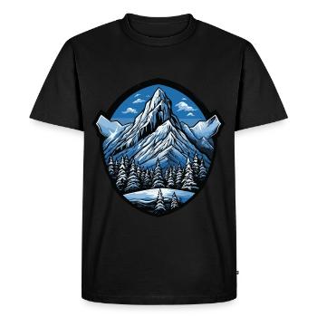 Symbole : Montagnes, Armoiries - T-shirt Premium bio Homme - noir - Devant - Nico (187cm)