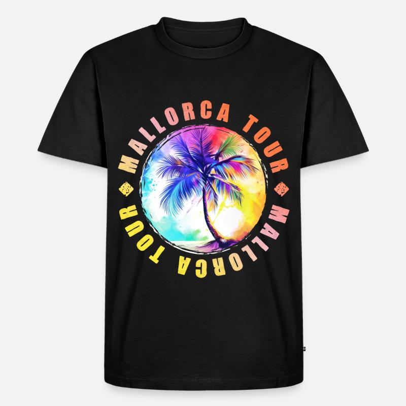 Mallorca Tour Bunt - Männer Premium Bio T-Shirt - Schwarz