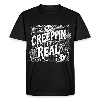 Creepin' It Real - Halloween sombre et effrayant - T-shirt Premium bio Homme - noir - Devant - Nico (187cm)
