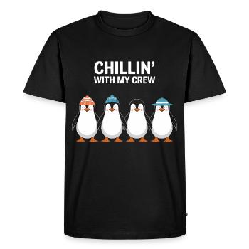 Chillin' with my crew - Men's Premium Organic T-Shirt - black - Front - Nico (187cm)