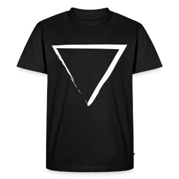 Triangle White Geometry - Men's Premium Organic T-Shirt - black - Front - Nico (187cm)