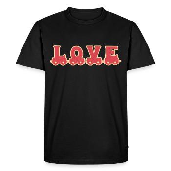 LIEBE LOVE TRAIN ZOUG - T-shirt Premium bio Homme - noir - Devant - Nico (187cm)