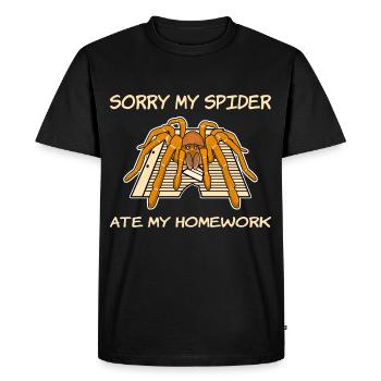 My spider ate my homework - Men's Premium Organic T-Shirt - black - Front - Nico (187cm)