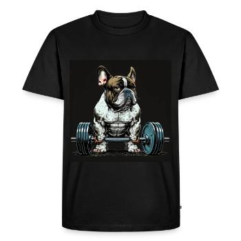 Français Bulldog Frenchie Bodybuilding Dog - T-shirt Premium bio Homme - noir - Devant - Nico (187cm)
