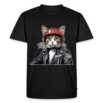 Chemise Chat Chat Cadeau Idée Mastic - T-shirt Premium bio Homme - noir - Devant - Nico (187cm)