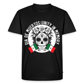 Dia De Muertos L’unité dans la mémoire - T-shirt Premium bio Homme - noir - Devant - Nico (187cm)