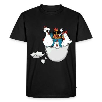 Eggshell Chickens Easter Eggs Poultry Poultry - Men's Premium Organic T-Shirt - black - Front - Nico (187cm)
