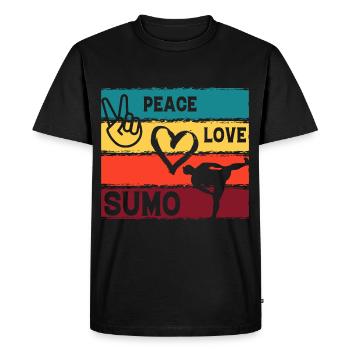 Sumo Paix Amour - T-shirt Premium bio Homme - noir - Devant - Nico (187cm)