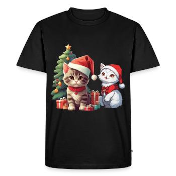 Noël Noël Chat Chats Nicholas Noël - T-shirt Premium bio Homme - noir - Devant - Nico (187cm)