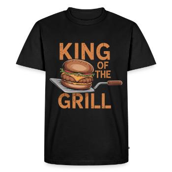 King of the Grill – Burger Power - Men's Premium Organic T-Shirt - black - Front - Nico (187cm)