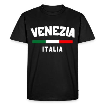 Venezia Italy T Shirt - Venezia Italia Tee - T-shirt Premium bio Homme - noir - Devant - Nico (187cm)