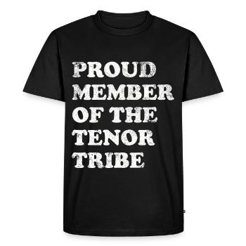 Proud Member of the Tenor Tribe - white - Men's Premium Organic T-Shirt - black - Front - Nico (187cm)