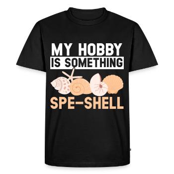 My hobby is something else: shell beach combing - Men's Premium Organic T-Shirt - black - Front - Nico (187cm)