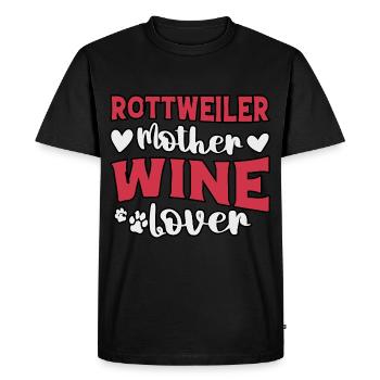 Rottweiler mère amateur de vin - T-shirt Premium bio Homme - noir - Devant - Nico (187cm)