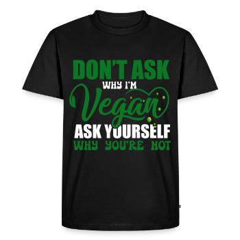 Véganisme végétalien - T-shirt Premium bio Homme - noir - Devant - Nico (187cm)