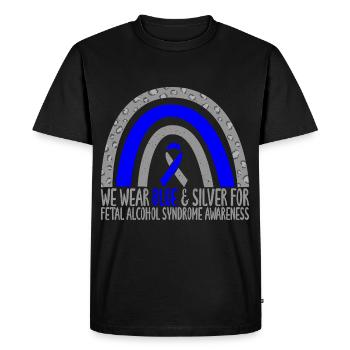 Coor Rainbow Art We Wear Blue & Silver For Fetal - Men's Premium Organic T-Shirt - black - Front - Nico (187cm)
