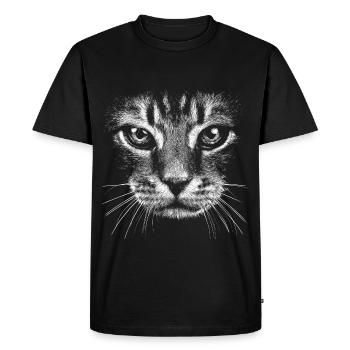 Cat / potrait / face / head - Men's Premium Organic T-Shirt - black - Front - Nico (187cm)