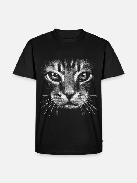 Cat / potrait / face / head - Men's Premium Organic T-Shirt - black