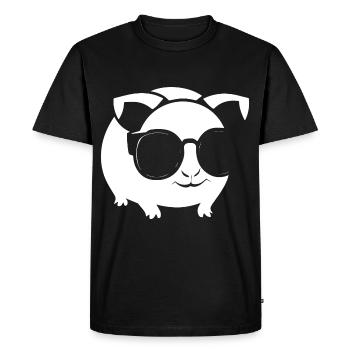 Cochon d’Inde drôle avec des lunettes de soleil Cochons d’Inde - T-shirt Premium bio Homme - noir - Devant - Nico (187cm)