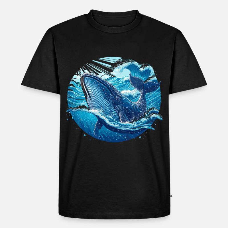 Blauwal - Männer Premium Bio T-Shirt - Schwarz