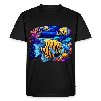 Angelfish - Men's Premium Organic T-Shirt - black - Front - Nico (187cm)