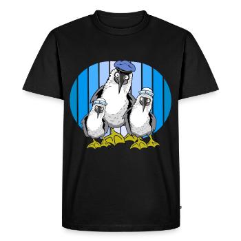 Oiseaux De Mer, Marins, Mouettes, Mouette, Maritime - T-shirt Premium bio Homme - noir - Devant - Nico (187cm)