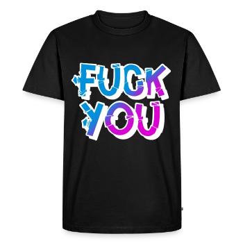 Va te faire foutre - T-shirt Premium bio Homme - noir - Devant - Nico (187cm)