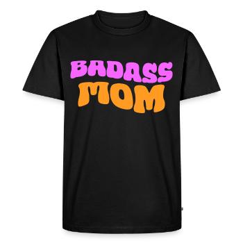 Badass Mom - Men's Premium Organic T-Shirt - black - Front - Nico (187cm)