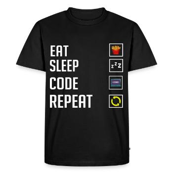 Programmeur Programmation Ordinateur Développeur Pc - T-shirt Premium bio Homme - noir - Devant - Nico (187cm)