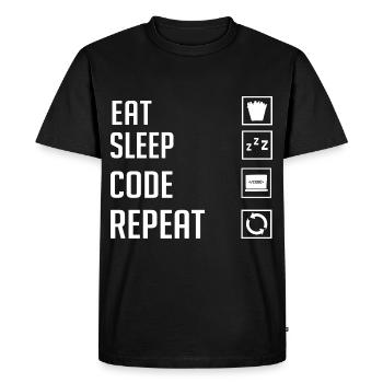 Programmeur Programmation Ordinateur Développeur Pc - T-shirt Premium bio Homme - noir - Devant - Nico (187cm)